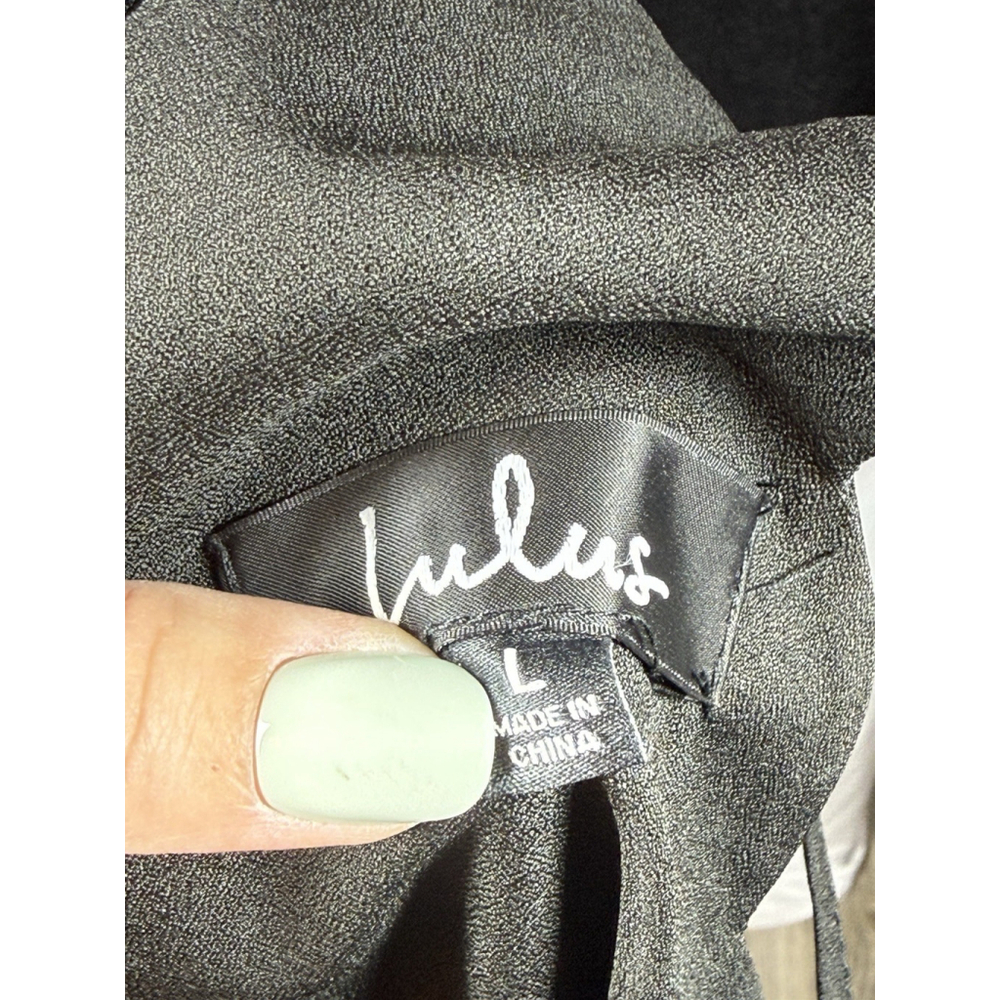 Lulus NWT Scalloped Endlessly Endearing Black Dress Large LBD NEW WITH TAGS - Picture 10 of 10